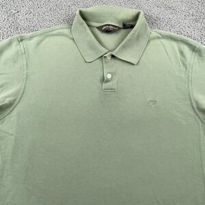 Eddie Bauer Polo Shirt Mens Large Tall Green Pique Short Sleeve Golf Casual